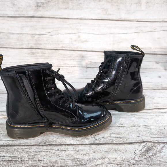Dr. Martens 1460J Black Patent Leather Combat Boots – Youth Girls Size 2 - Picture 5 of 10
